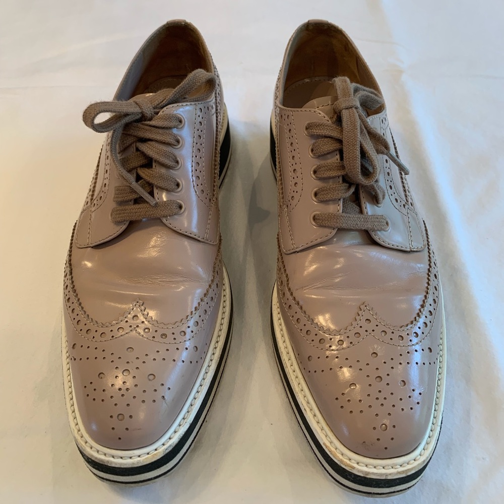 Women’s Pink/Mauve Prada Platform Oxfords